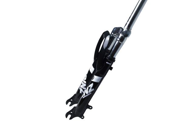 Вилка GRINZ ES 225-2 24"*1.1\8" 200мм, дисковый тормоз, пружина, стальная, безрезьбовая, черная\белая, 2,55кг Вилка GRINZ ES 225-2 24"*1.1\8" 200мм, дисковый тормоз, пружина, стальная, безрезьбовая, черная\белая, 2,55кг